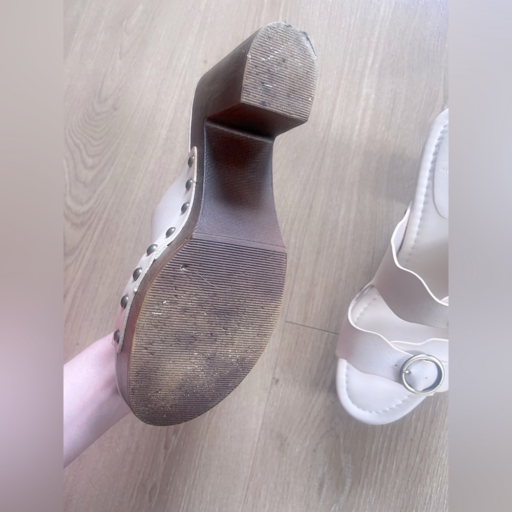 JustFab Billie Studded Platform Sandal Cream and Brown Size 8.5 Boho Lagenlook - Picture 5 of 7